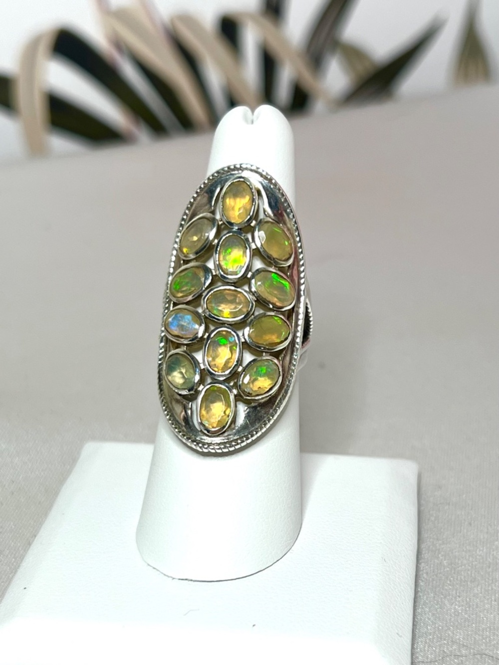 Astonishing Ethiopian Opal 925 Sterling Silver Statement Ring